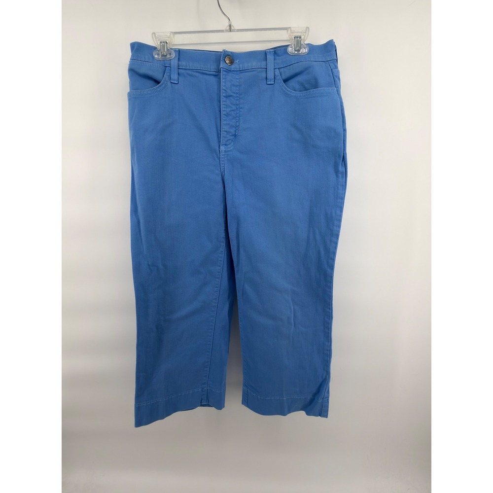 NYDJ Cropped Pants Women 12 Blue‎ Lift Tuck Technology Slim Capri